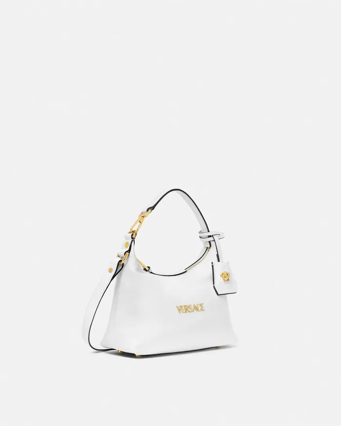 Versace Tag Hobo Handbag White Women Top Handle