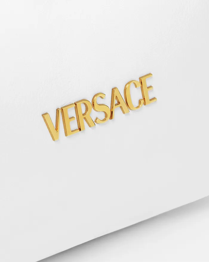 Versace Tag Hobo Handbag White Women Top Handle