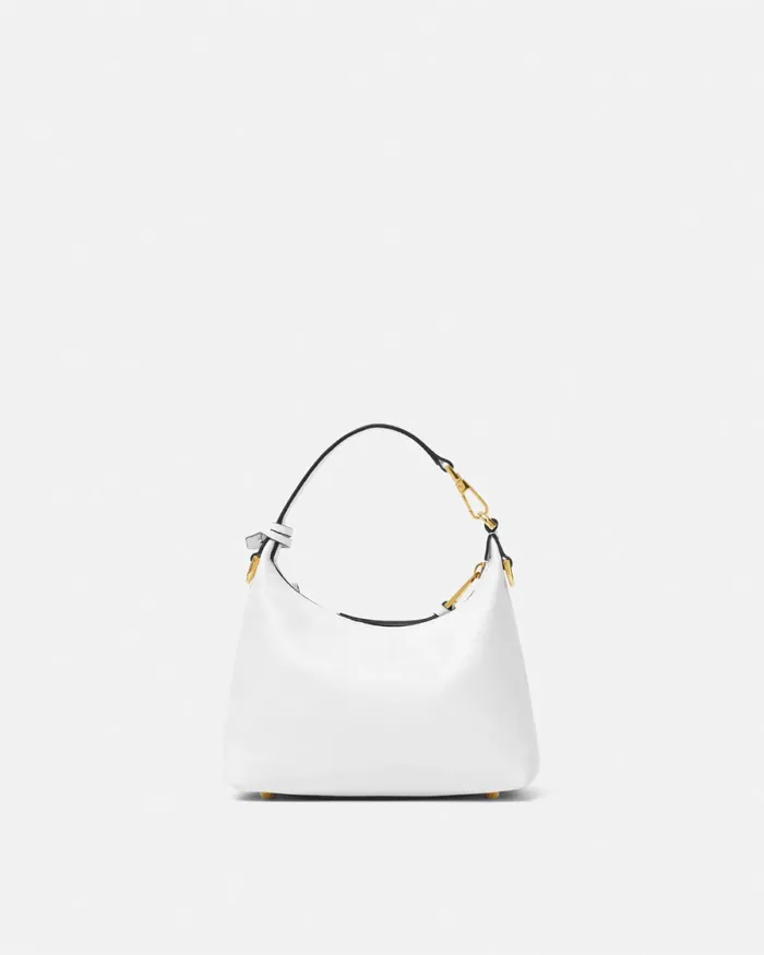 Versace Tag Hobo Handbag White Women Top Handle