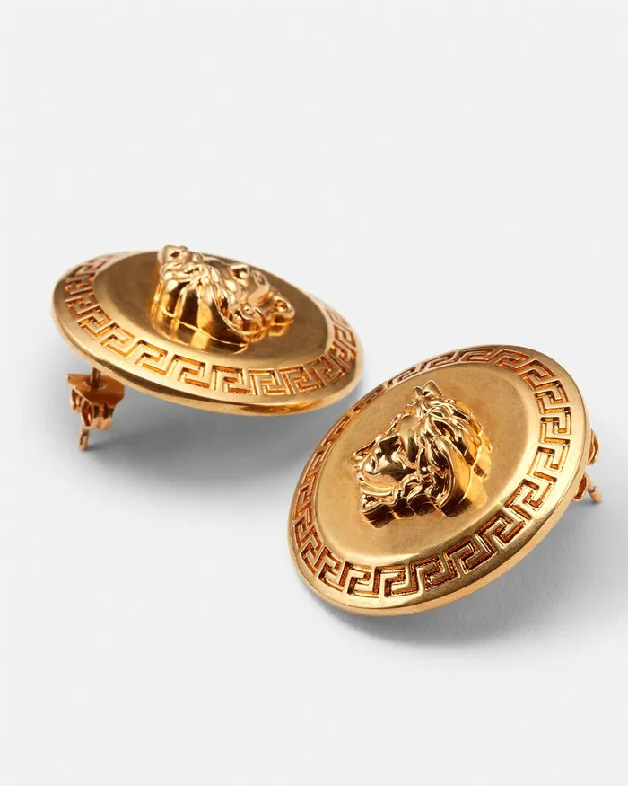 Versace Tribute Medusa Stud Earrings Gold Women Earrings