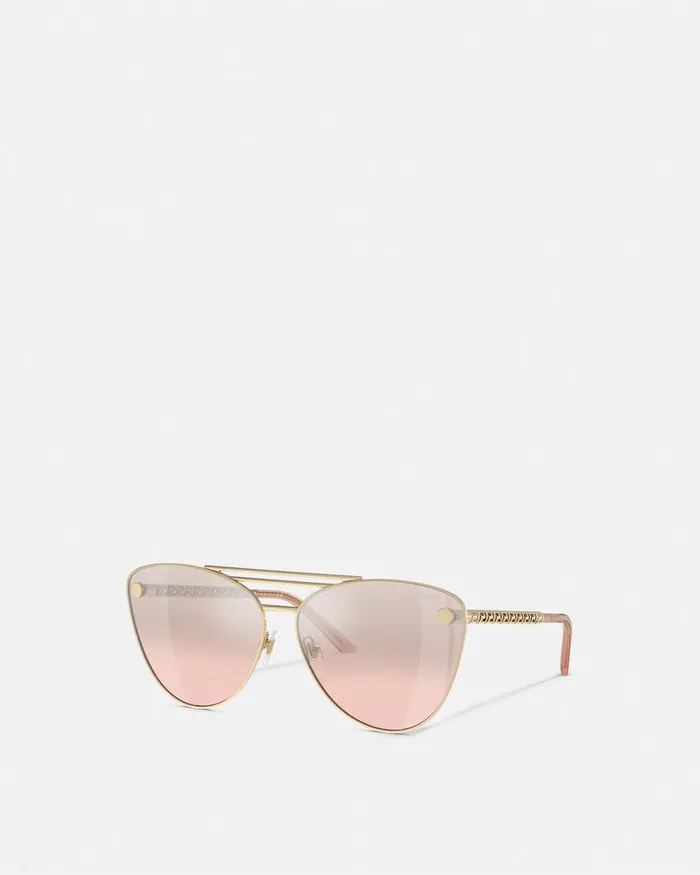 Versace Tubular Greca CatEye Sunglasses Pink Women Sunglasses