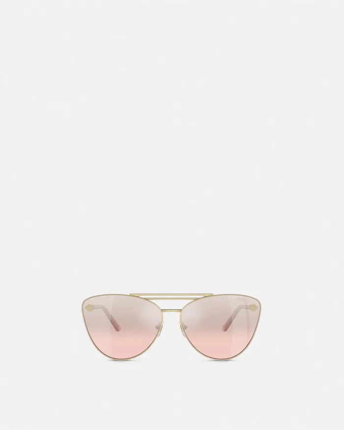 Versace Tubular Greca CatEye Sunglasses Pink Women Sunglasses