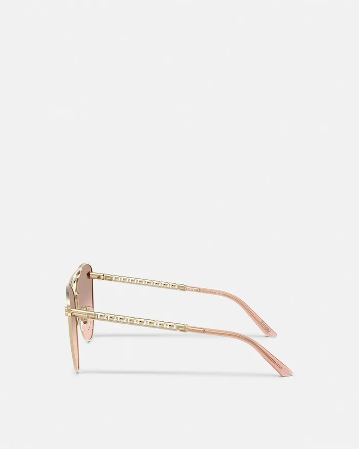 Versace Tubular Greca CatEye Sunglasses Pink Women Sunglasses