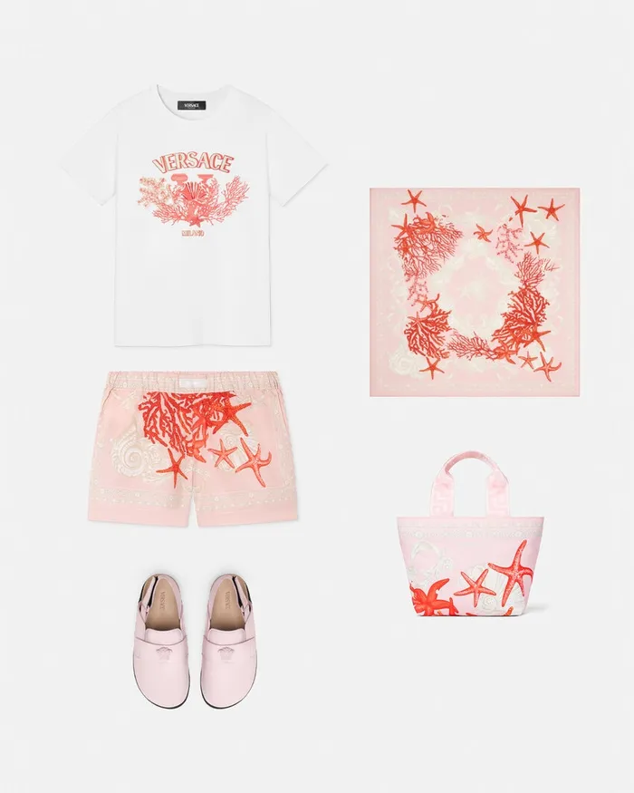 Versace University Coral TShirt Light Pink Kids Shirts and Tshirts