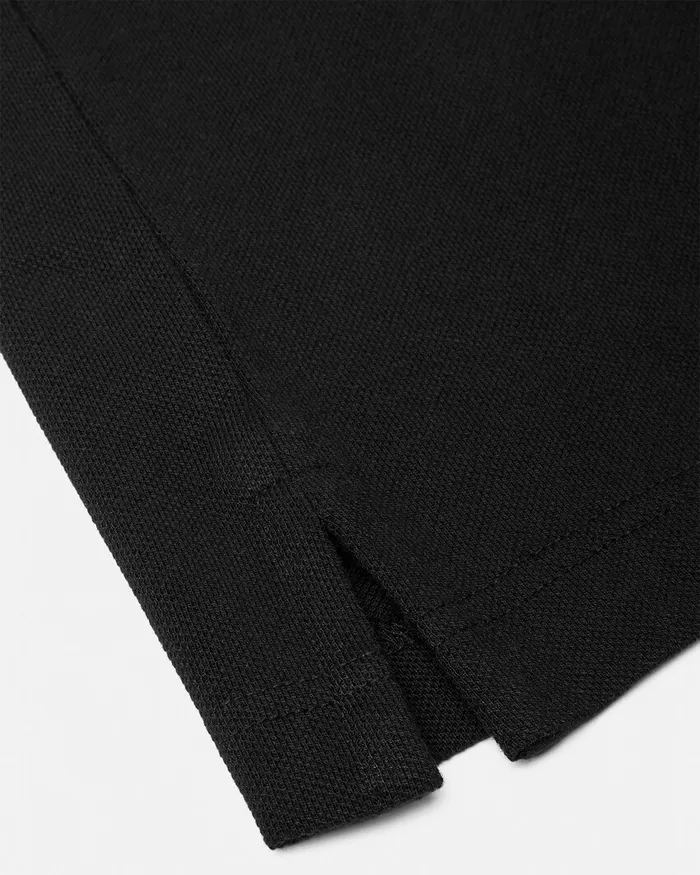 Versace VEmblem Zip Polo Shirt Blackprint Men Jeans Couture