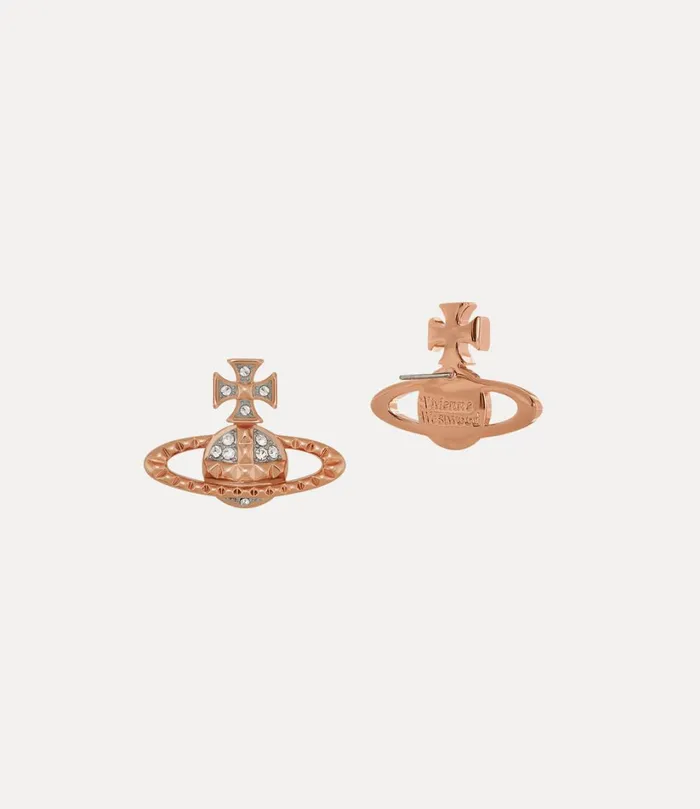 Vivienne Westwood Earrings Women Mayfair Bas Relief Earrings Pink Gold Rhodium Crystal