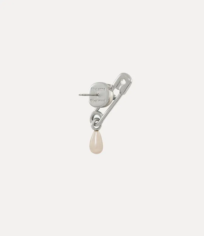 Vivienne Westwood Earrings WomenMen Man Claude Single Stud Earrings Platinum Creamrose Pearl