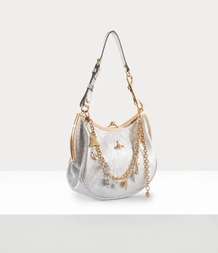 Vivienne Westwood Handbags Women Charm Frame Purse Silver