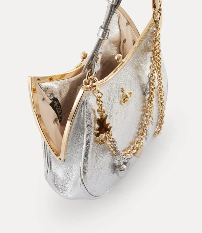 Vivienne Westwood Handbags Women Charm Frame Purse Silver