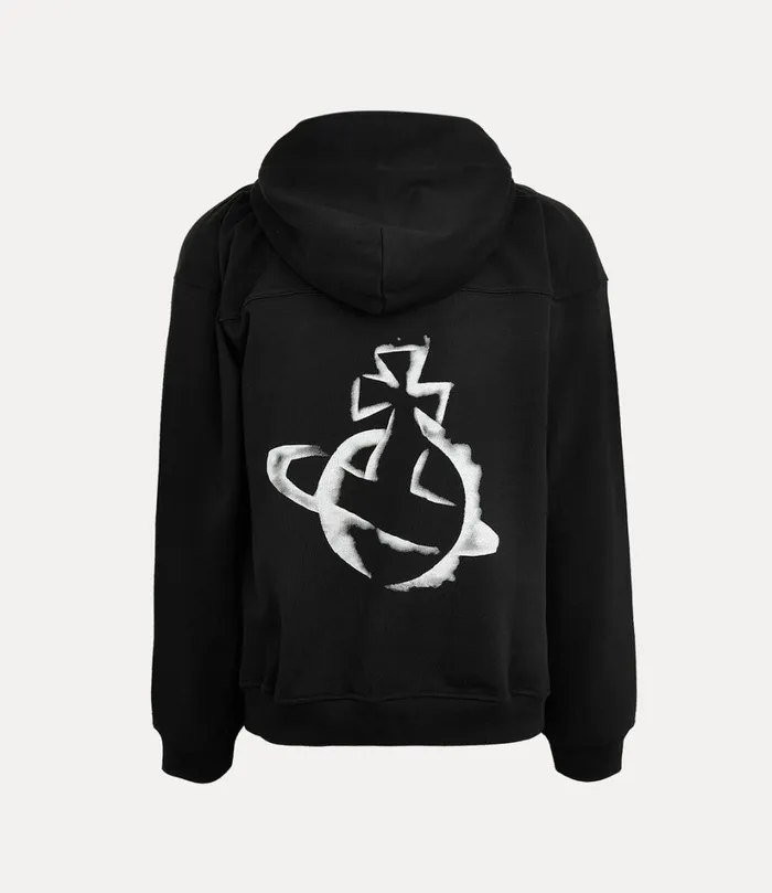 Vivienne Westwood Knitwear And Sweatshirts Men Stencil Orb Fresh Hoodie Black
