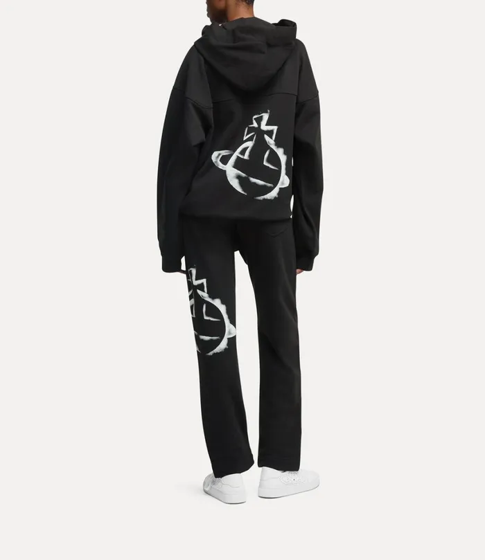 Vivienne Westwood Knitwear And Sweatshirts Men Stencil Orb Fresh Hoodie Black