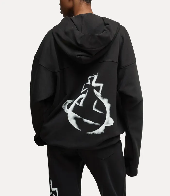 Vivienne Westwood Knitwear And Sweatshirts Men Stencil Orb Fresh Hoodie Black