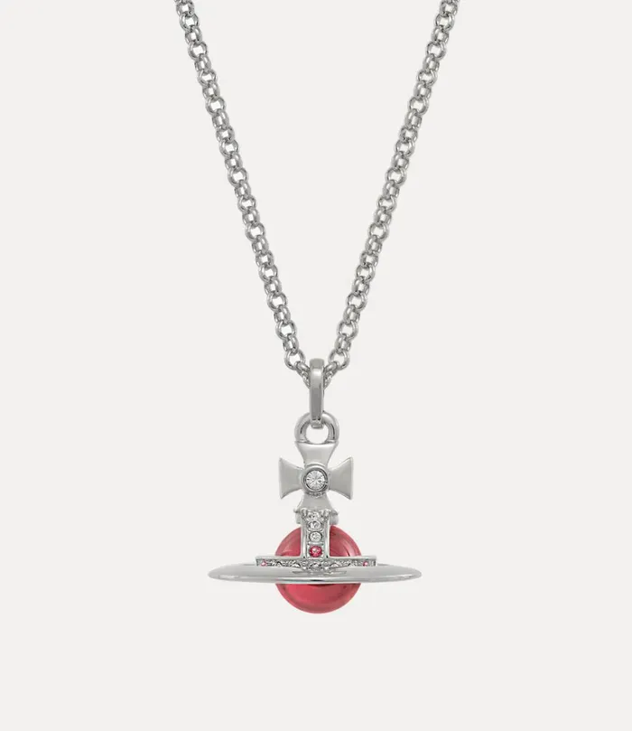 Vivienne Westwood Necklaces MenWomen New Tiny Orb Pendant Necklace Platinumindian Pink Czpadparadschalight Vivienne Westwood Necklaces MenWomen New Tiny Orb Pendant Necklace Platinumindian Pink Czpadparadschalight