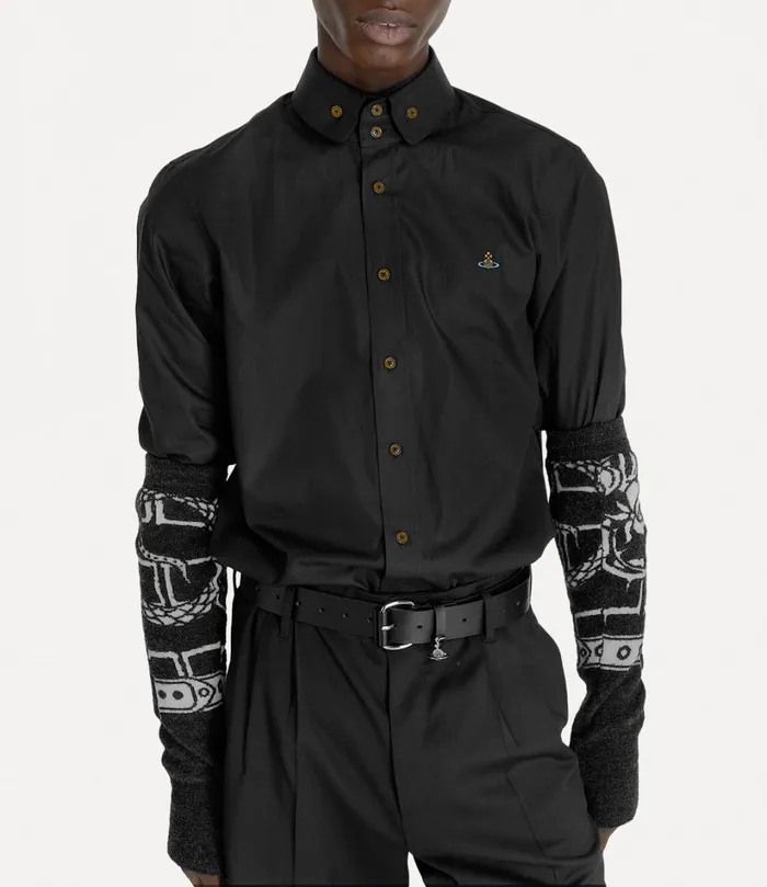 Vivienne Westwood Shirts Men Two Button Krall Shirt Black