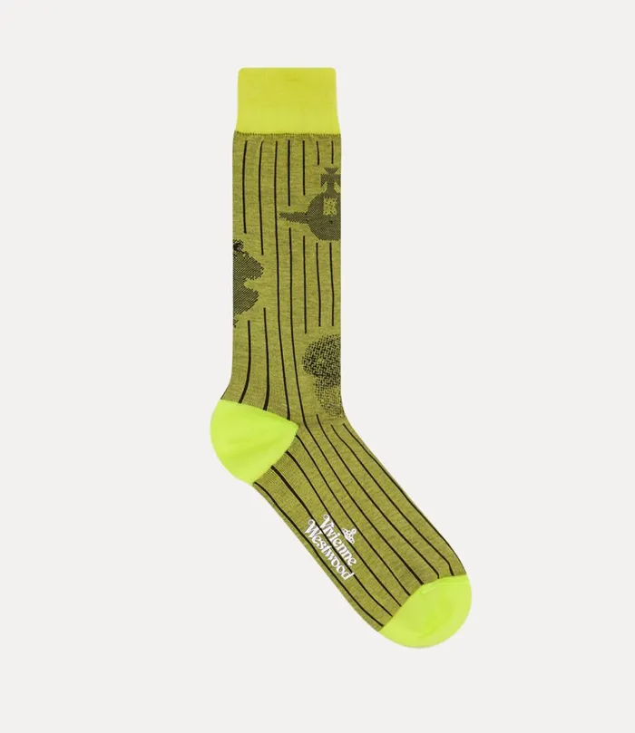 Vivienne Westwood Socks And Tights WomenMen Figurines Sock Acid Yellow
