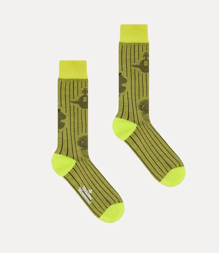 Vivienne Westwood Socks And Tights WomenMen Figurines Sock Acid Yellow