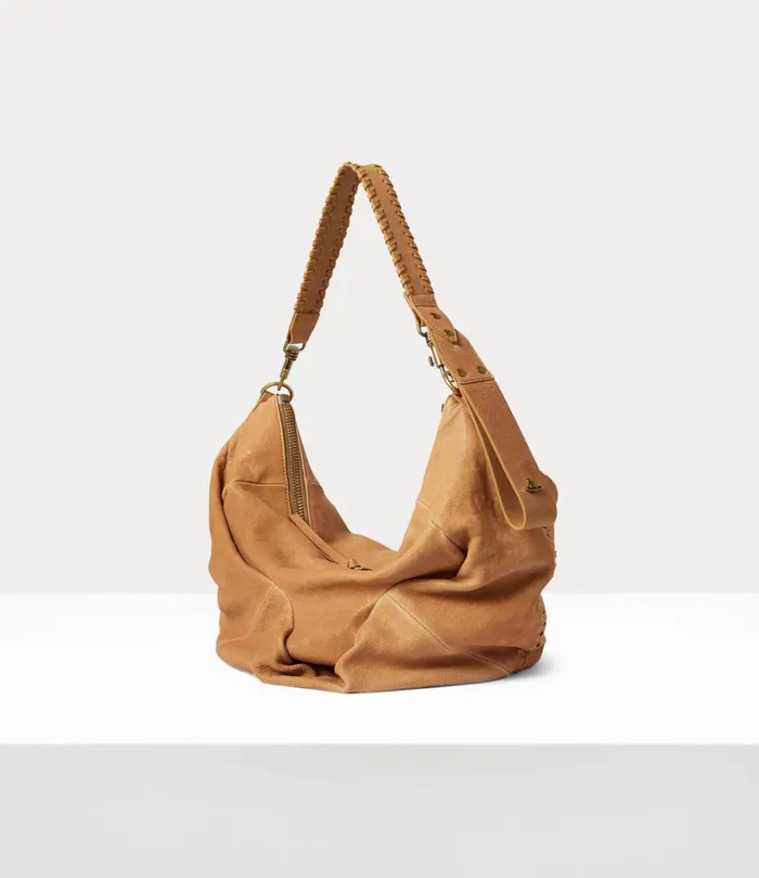 Vivienne Westwood Tote Bags MenWomen Medium Agnes Shoulder Bag Camel