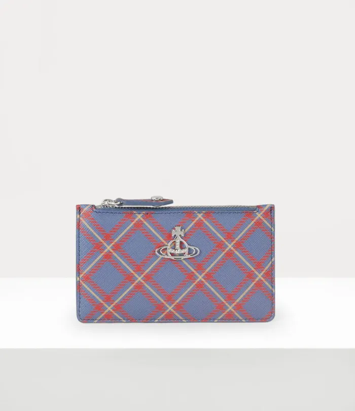 Vivienne Westwood Wallets And Purses WomenMen Slim Long Card Holder Blueorange Tartan Vivienne Westwood Wallets And Purses WomenMen Slim Long Card Holder Blueorange Tartan