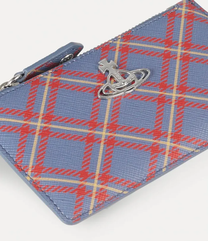 Vivienne Westwood Wallets And Purses WomenMen Slim Long Card Holder Blueorange Tartan