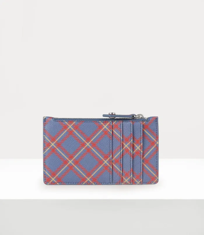 Vivienne Westwood Wallets And Purses WomenMen Slim Long Card Holder Blueorange Tartan
