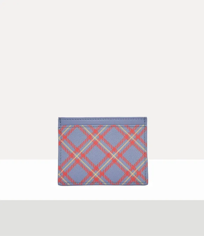 Vivienne Westwood Wallets MenWomen Flat Card Holder Blueorange Tartan