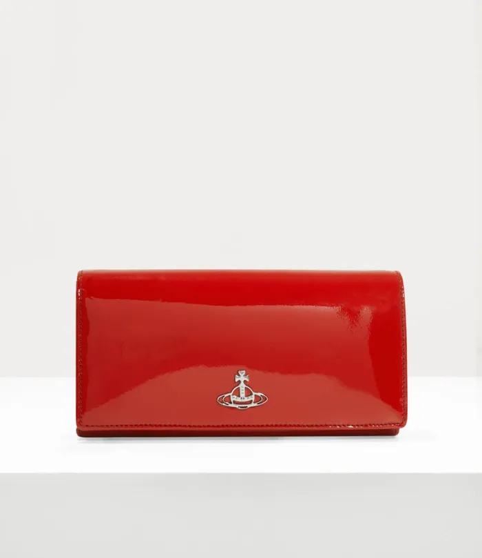Vivienne Westwood Wallets MenWomen Long Wallet With Long Chain Red