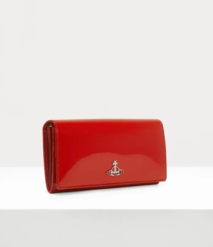 Vivienne Westwood Wallets MenWomen Long Wallet With Long Chain Red