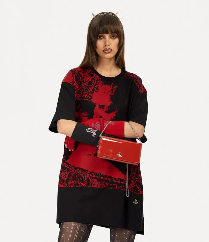 Vivienne Westwood Wallets MenWomen Long Wallet With Long Chain Red