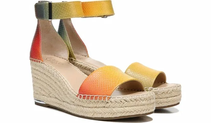 Wedges Women Franco Sarto Franco Clemens Espadrille Wedge Sandal Multi Snake Print Faux Leather