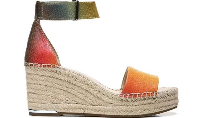 Wedges Women Franco Sarto Franco Clemens Espadrille Wedge Sandal Multi Snake Print Faux Leather