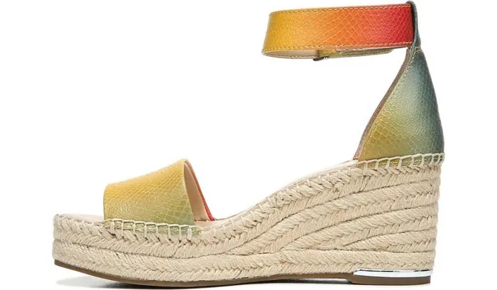 Wedges Women Franco Sarto Franco Clemens Espadrille Wedge Sandal Multi Snake Print Faux Leather
