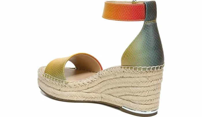 Wedges Women Franco Sarto Franco Clemens Espadrille Wedge Sandal Multi Snake Print Faux Leather