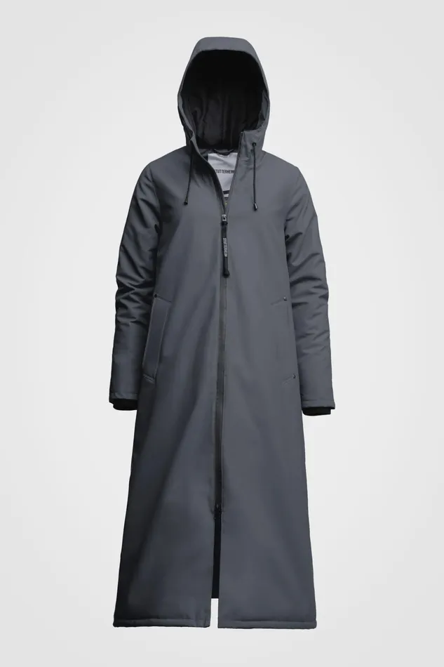 Winter Coats Women Stutterheim Mosebacke Long Winter Jacket Charcoal