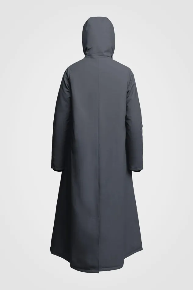 Winter Coats Women Stutterheim Mosebacke Long Winter Jacket Charcoal