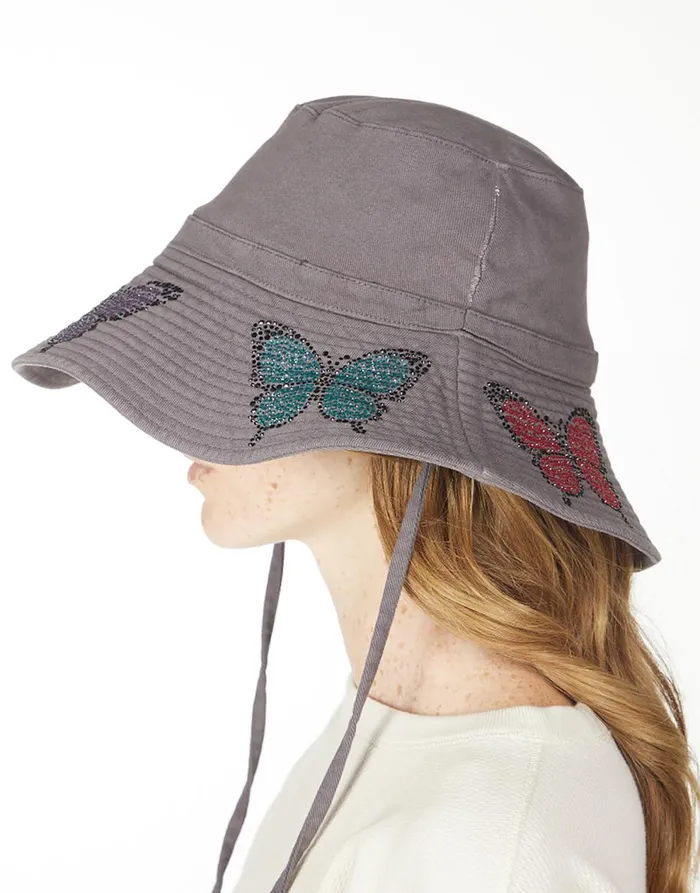 Women039s Adina Bucket Hat W Butterfly Crystals Onyx Lauren Moshi Hats Women039s Adina Bucket Hat W Butterfly Crystals Onyx Lauren Moshi Hats