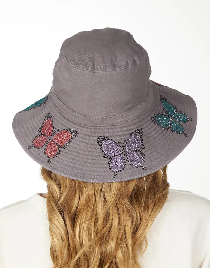 Women039s Adina Bucket Hat W Butterfly Crystals Onyx Lauren Moshi Hats Women039s Adina Bucket Hat W Butterfly Crystals Onyx Lauren Moshi Hats