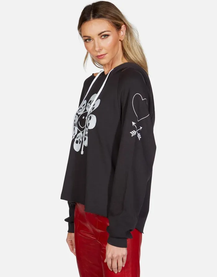 Women039s Autumn Happy Skull Flower Onyx Lauren Moshi Hoodies
