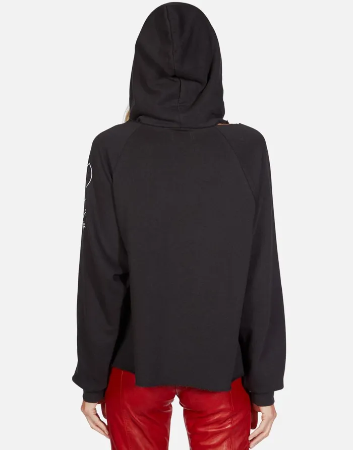 Women039s Autumn Happy Skull Flower Onyx Lauren Moshi Hoodies