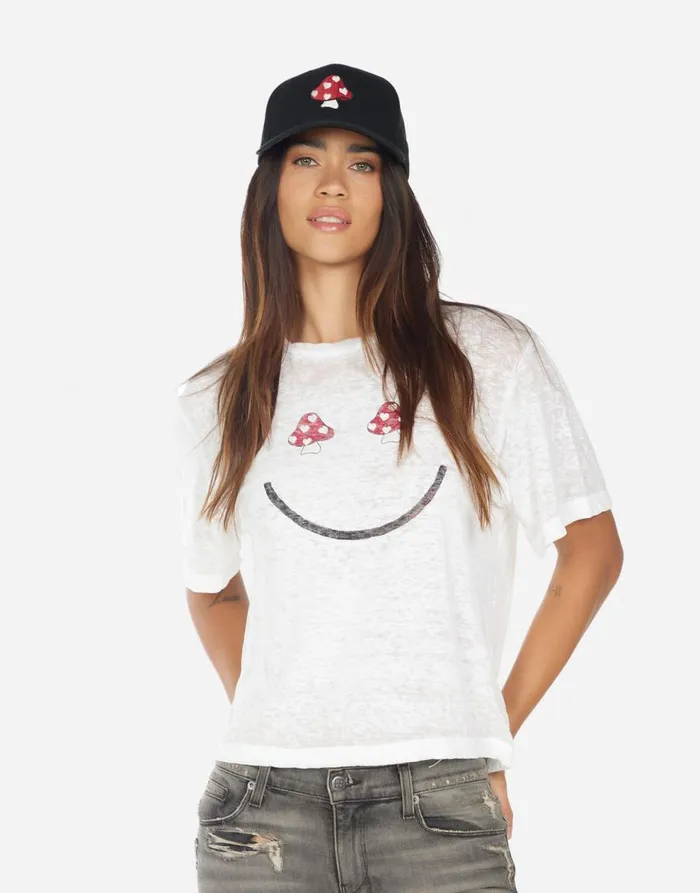Women039s Bay Mushroom Happyface Black Lauren Moshi Hats
