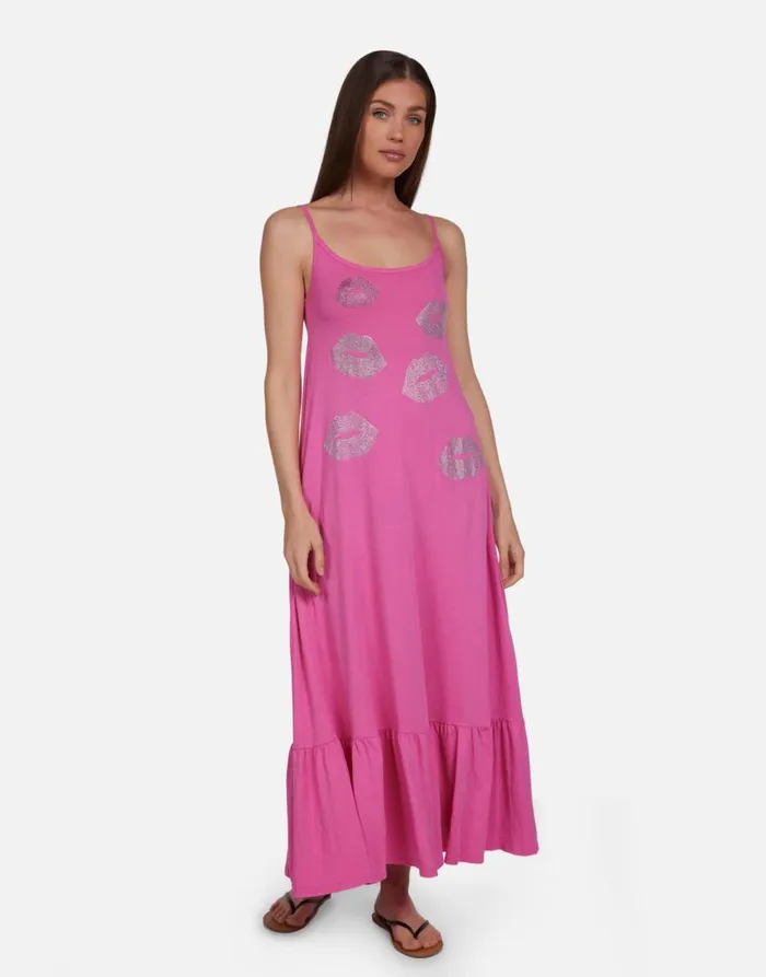 Women039s Beatrix Crystal Multi Lips Bright Pink Lauren Moshi Dresses