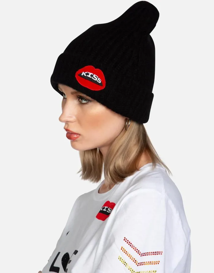 Women039s Blix Kiss Lip Black Black Lauren Moshi Sweaters and Knits