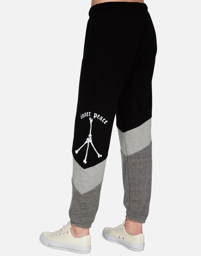 Women039s Charlene Inner Peace Sign Black Lauren Moshi Long Sweatpants