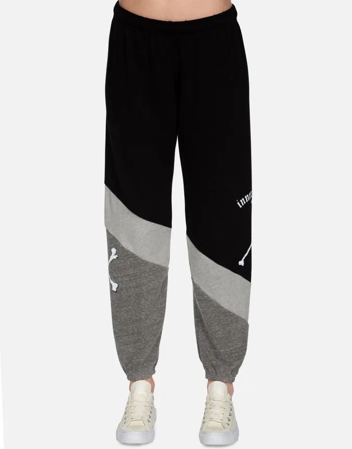 Women039s Charlene Inner Peace Sign Black Lauren Moshi Long Sweatpants