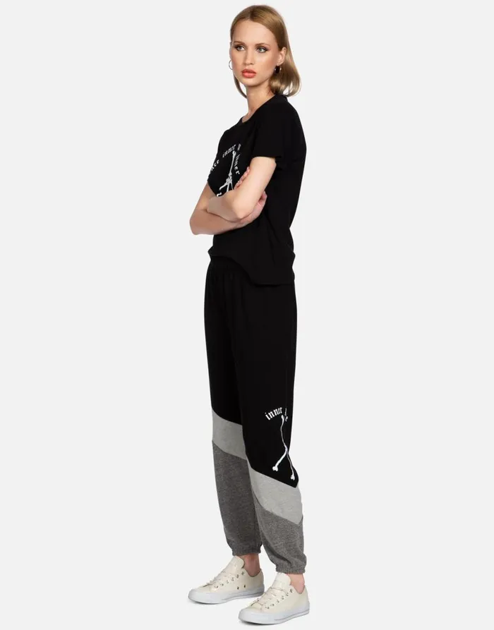Women039s Charlene Inner Peace Sign Black Lauren Moshi Long Sweatpants