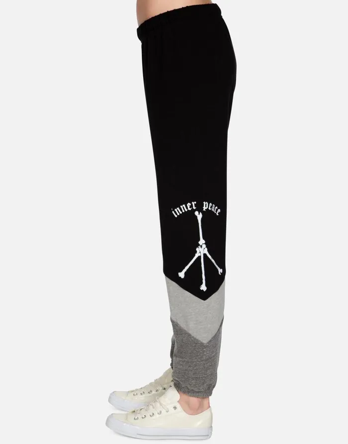 Women039s Charlene Inner Peace Sign Black Lauren Moshi Long Sweatpants