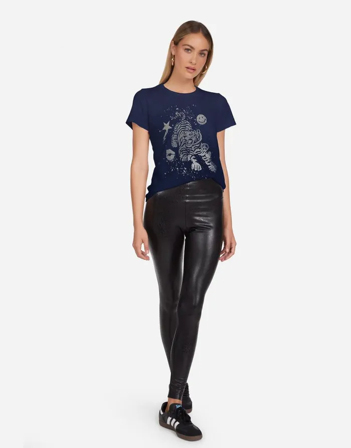 Women039s Croft Tiger Elements Navy Ombre Lauren Moshi Short Sleeve