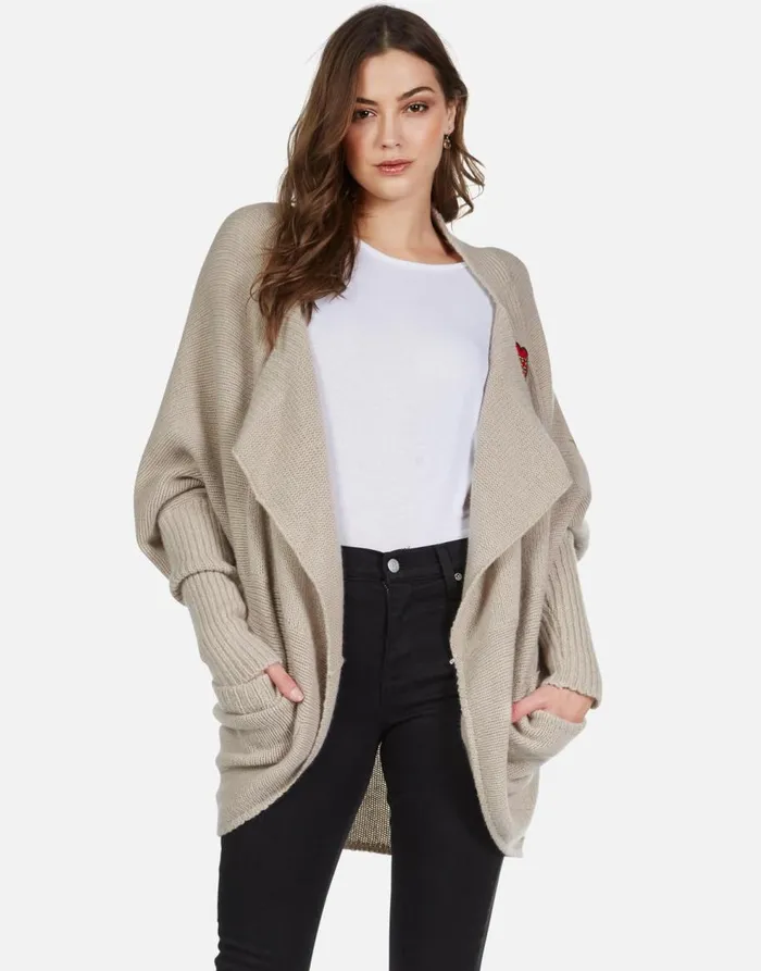 Women039s Daya Chain Heart Stars Oatmeal Lauren Moshi Sweaters and Knits