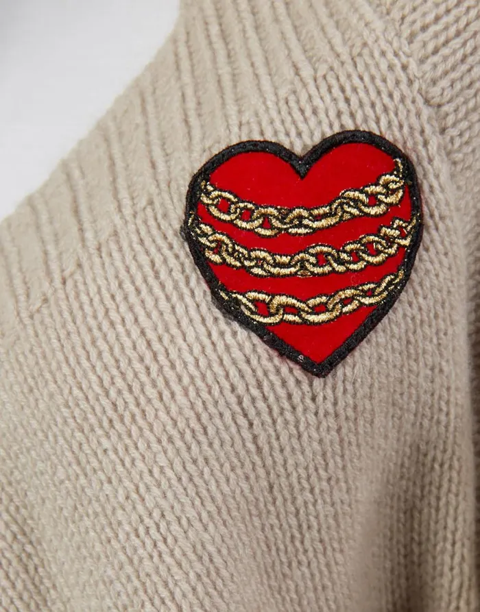 Women039s Daya Chain Heart Stars Oatmeal Lauren Moshi Sweaters and Knits