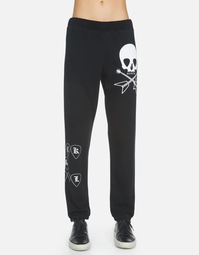 Women039s Gia Music Skull Black Lauren Moshi Long Sweatpants