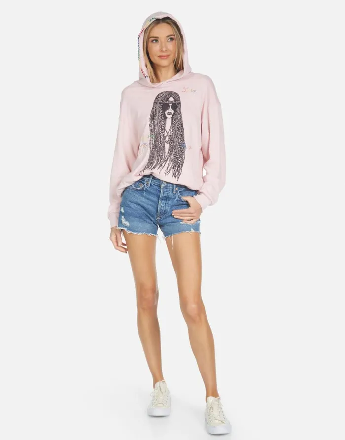 Women039s Harmony Hippie Girl Pink Nectar Lauren Moshi Hoodies